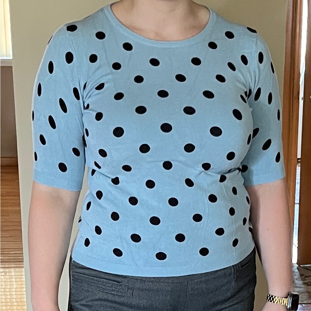 Blue Polka Dot Sweater